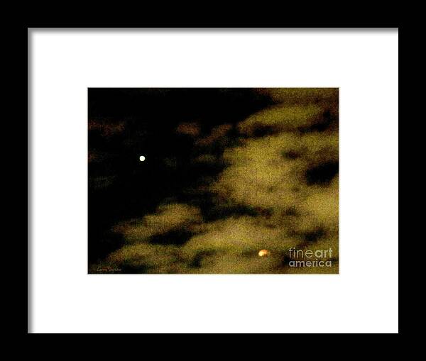 Mars Framed Print featuring the mixed media Mars And Lunar Eclipse In Abstraction by Leanne Seymour