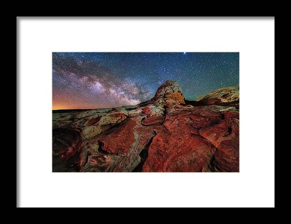 Milky Way Framed Print featuring the photograph Mars or White Pocket Milky Way by Michael Ash
