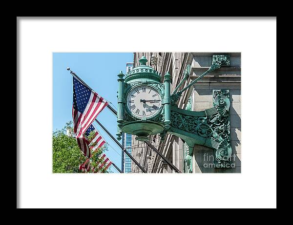 1897 Framed Print featuring the photograph Marshall Field's Clock by David Levin