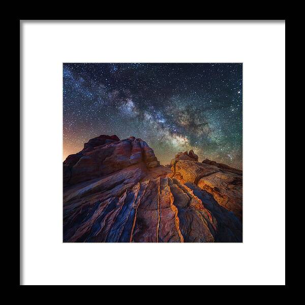 Milky Way Framed Print featuring the photograph Martian Landscape by Darren White