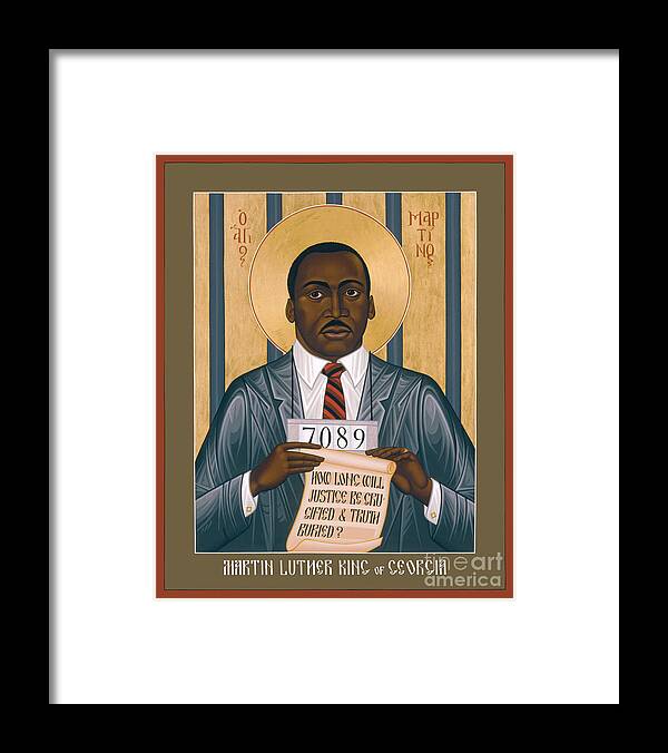 Martin Luther King Of Georgia Framed Print featuring the painting Martin Luther King of Georgia - RLMLK by Br Robert Lentz OFM