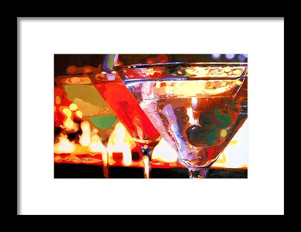 Martini Framed Print featuring the painting Martinis by Lelia DeMello