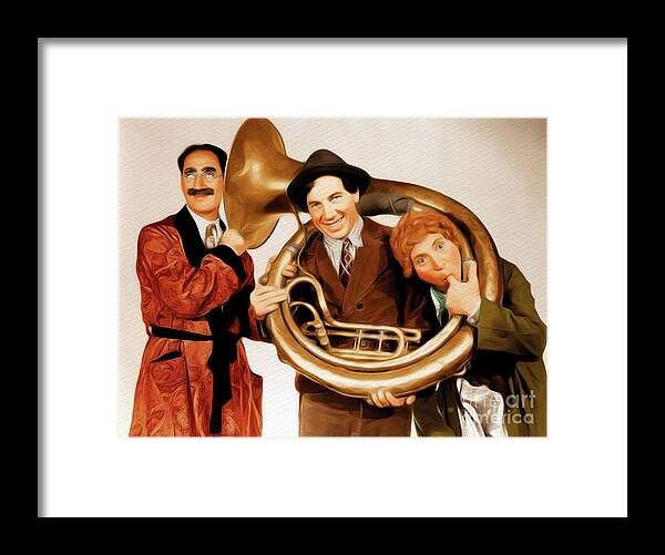 Marx Framed Print featuring the painting Marx Brothers by Esoterica Art Agency