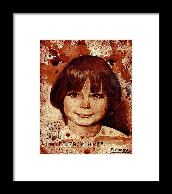 Mary Bell Framed Print featuring the painting MARY BELL dry blood by Ryan Almighty