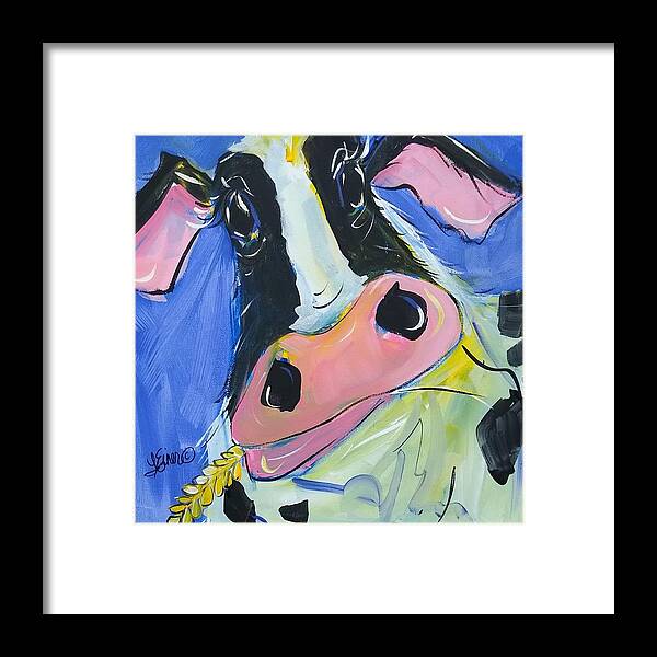 Cow Framed Print featuring the painting Maryanne by Terri Einer