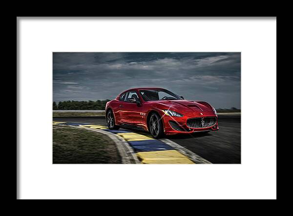 Maserati Framed Print featuring the photograph Maserati Gran Turismo G T Sport by Movie Poster Prints