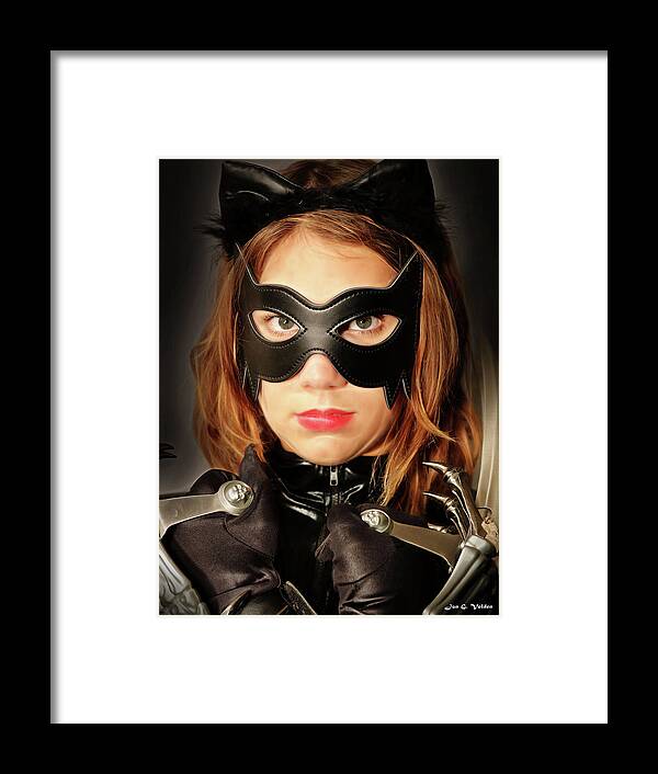 Cat Woman Framed Print featuring the photograph Mask of A Cat Woman by Jon Volden