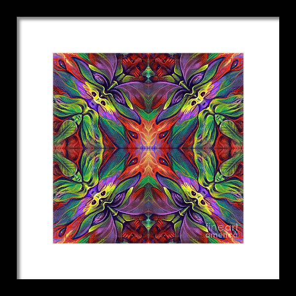 Rorshach Framed Print featuring the painting Masqparade Tapestry 7F by Ricardo Chavez-Mendez