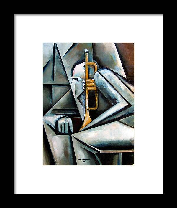 Jazz Trumpet Miles Davis Framed Print featuring the painting Masqualero by Martel Chapman