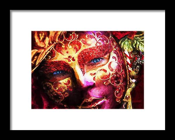 Mask Framed Print featuring the digital art Masquerade 2 by Charmaine Zoe