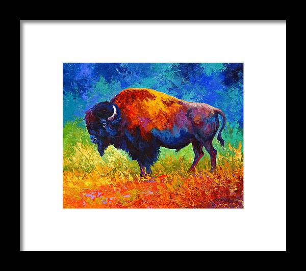 Wildlife Framed Print featuring the painting Master Of His Herd by Marion Rose