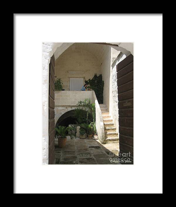 Cityscape Framed Print featuring the photograph Matera, Italian Courtyard by Italian Art