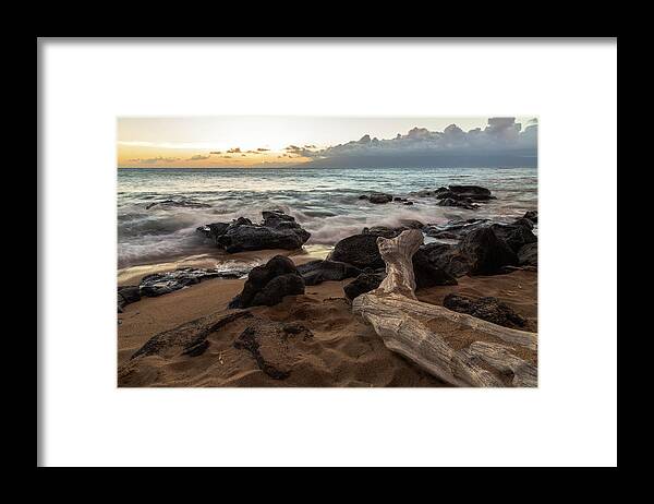 Maui Framed Print featuring the photograph Maui Beach Sunset by John Daly