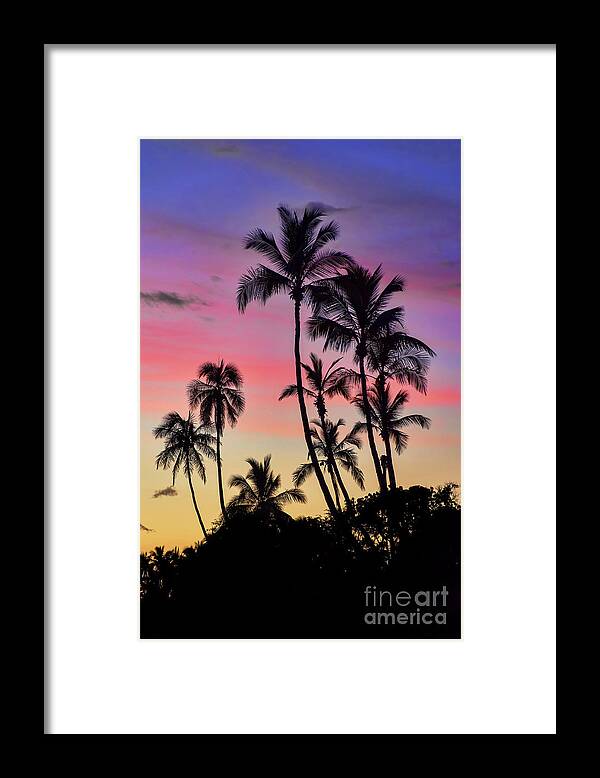 Maui Framed Print featuring the photograph Maui Palm Tree Silhouettes by Eddie Yerkish
