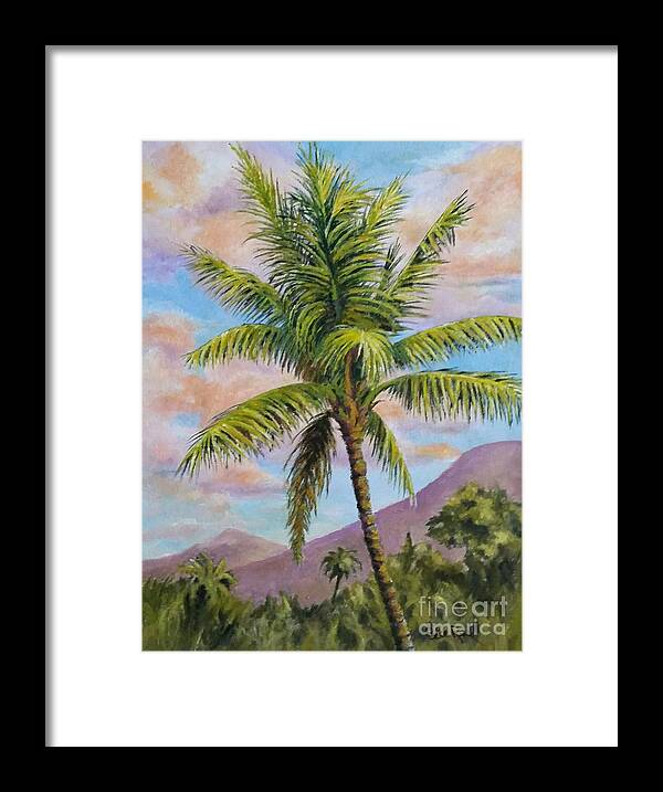 Landscape Framed Print featuring the painting Maui Palm by William Reed