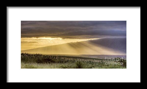 Rays Of Light Framed Print featuring the photograph Maui Sunset God Rays by Dustin K Ryan