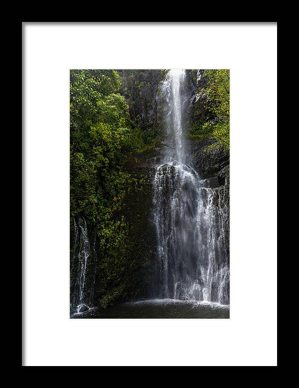 Maui Framed Print featuring the photograph Maui Waterfall by Chuck Jason