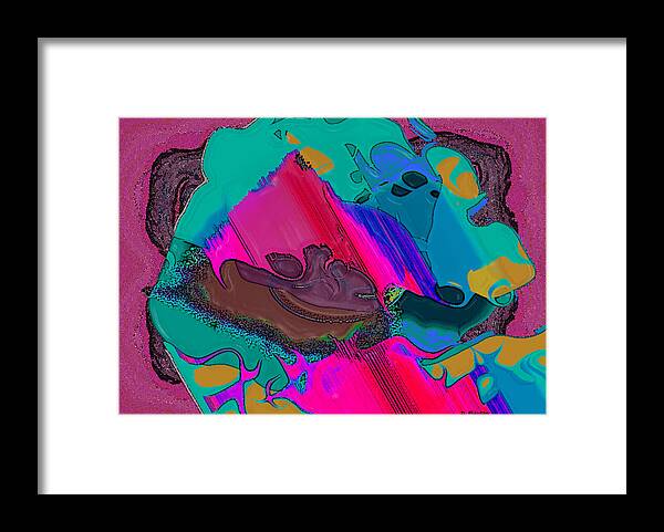 Ebsq Framed Print featuring the digital art Mauve abstract by Dee Flouton