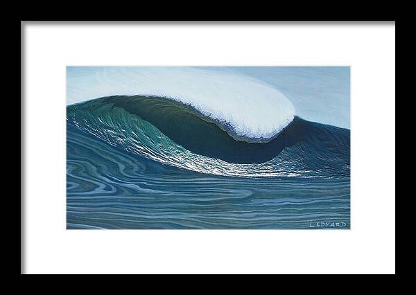 Seascape Framed Print featuring the relief Mavericks by Nathan Ledyard