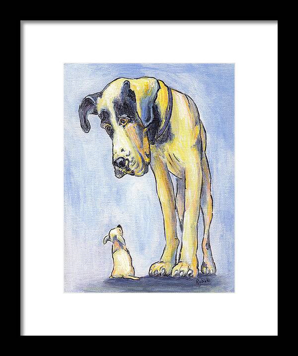 Framed Print featuring the painting Max and Dixie by Robin Wiesneth
