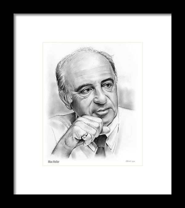 Max Heller Framed Print featuring the drawing Max Heller by Greg Joens