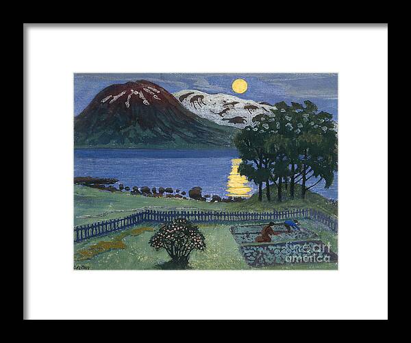 Nikolai Astrup Framed Print featuring the painting May moon, 1908 by Nikolai Astrup