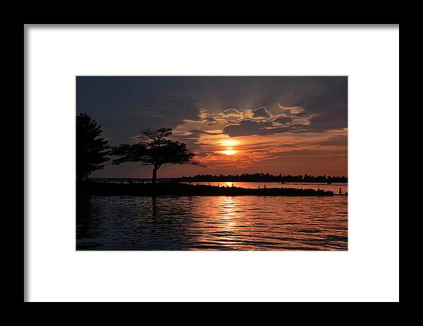 May Framed Print featuring the photograph May Sunset at Detroit Point by Ron Wiltse