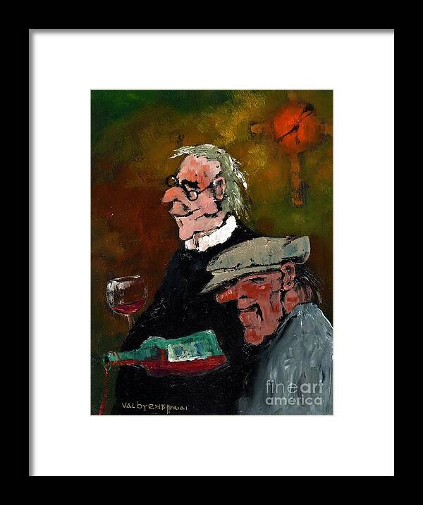  Framed Print featuring the painting May the Lord Forgive you by Val Byrne