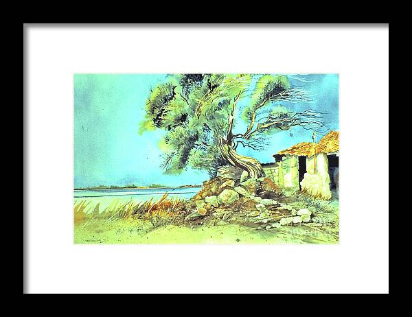  Framed Print featuring the painting Mayorcan Tree by Douglas Teller