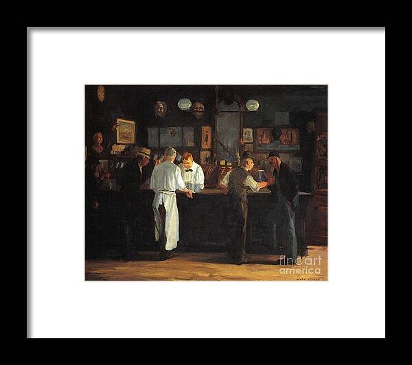John French Sloan Framed Print featuring the painting McSorley's Bar by MotionAge Designs