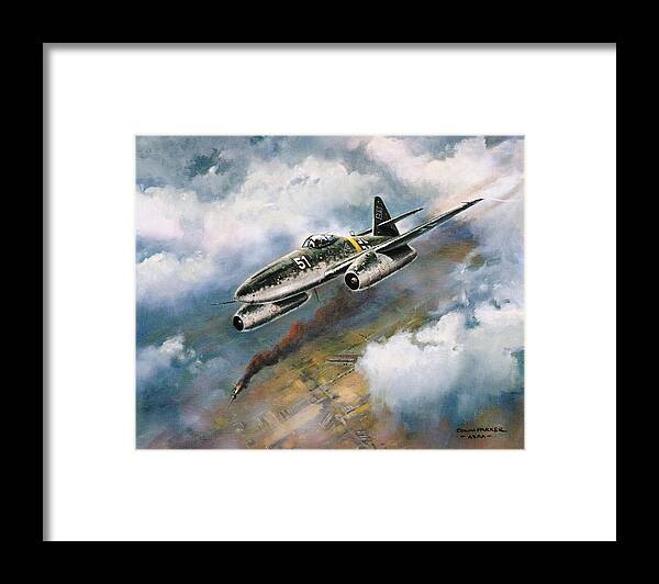 Aviation Art Framed Print featuring the painting 'me - 262' by Colin Parker