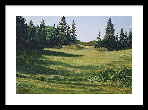 Landscape Framed Print featuring the painting Meadow Walk by Alan Zawacki