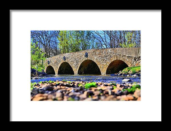 Crossing Framed Print featuring the photograph Meadows Road Bridge by DJ Florek