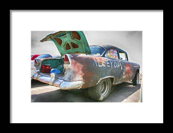 55 Chevy Framed Print featuring the painting Mean Streets by Michael Cleere