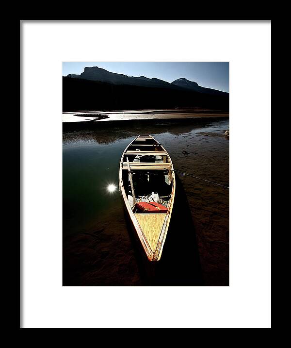 Medicine Lake Framed Print featuring the digital art Medicine Lake in Jasper National Park by Mark Duffy