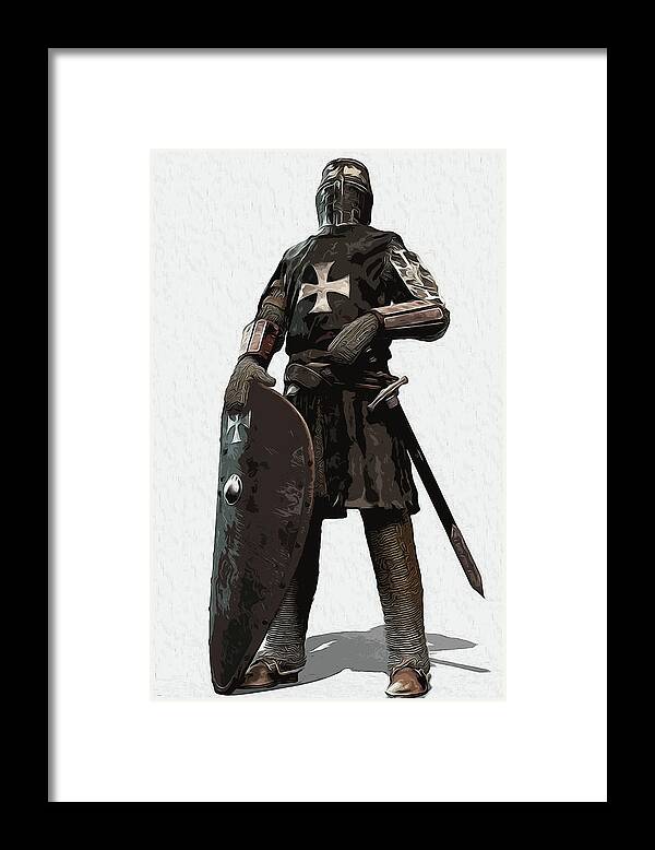 Medieval Infantry Framed Print featuring the painting Medieval Warrior - 06 by AM FineArtPrints