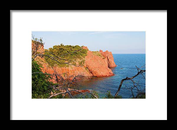 Mediterranean Framed Print featuring the photograph Mediterranean coast in Provence by Tatiana Travelways