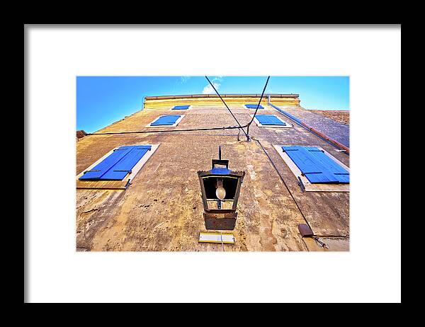 Groznjan Framed Print featuring the photograph Mediterranean style colorful architecture in picturesque village by Brch Photography