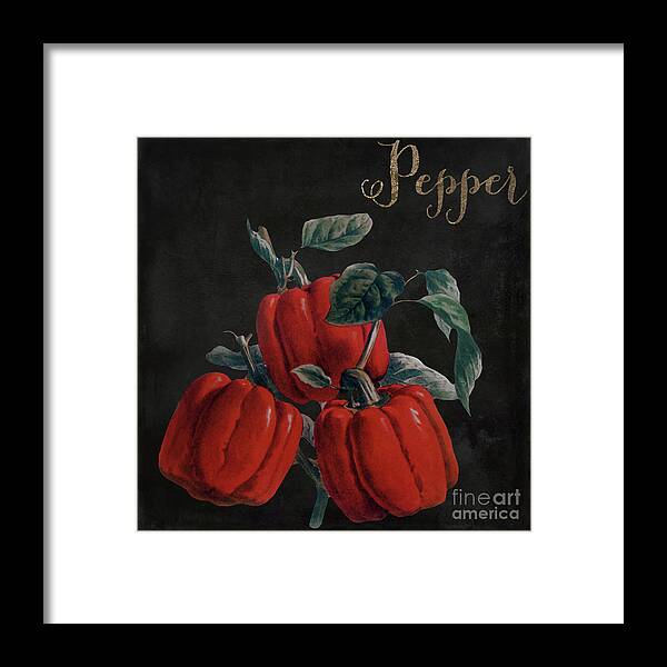 Red Peppers Framed Print featuring the painting Medley Red Pepper by Mindy Sommers