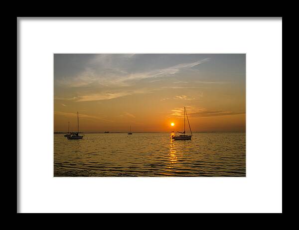 Meet Framed Print featuring the photograph Meet me at Sunset by Bill Cannon