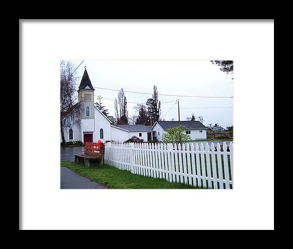 White Chapel Framed Print featuring the photograph Meet Me Here by Julie Rauscher