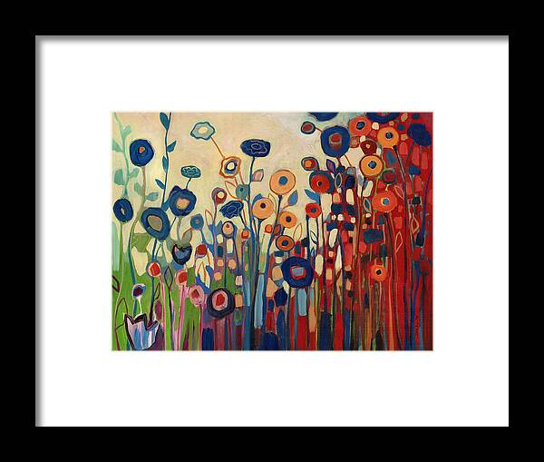 Abstract Framed Print featuring the painting Meet Me in My Garden Dreams by Jennifer Lommers