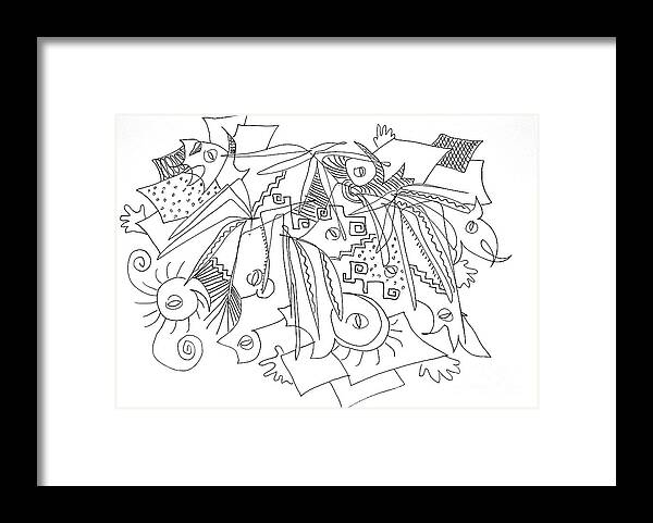 Abstract Framed Print featuring the drawing Meeting under the stars by Chani Demuijlder