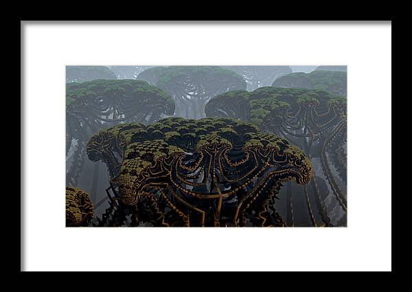 Mandelbulb Framed Print featuring the digital art Mega Trees by Hal Tenny