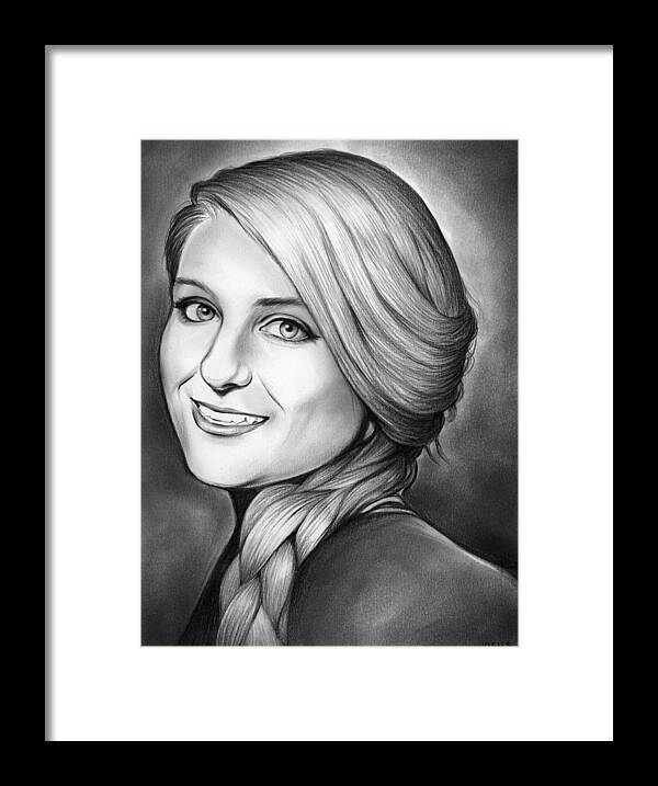 Singer Framed Print featuring the drawing Meghan Trainer by Greg Joens