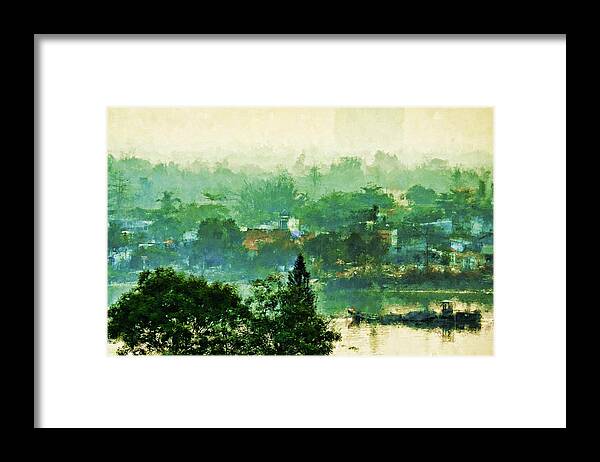 Vietnam Framed Print featuring the digital art Mekong Morning by Cameron Wood