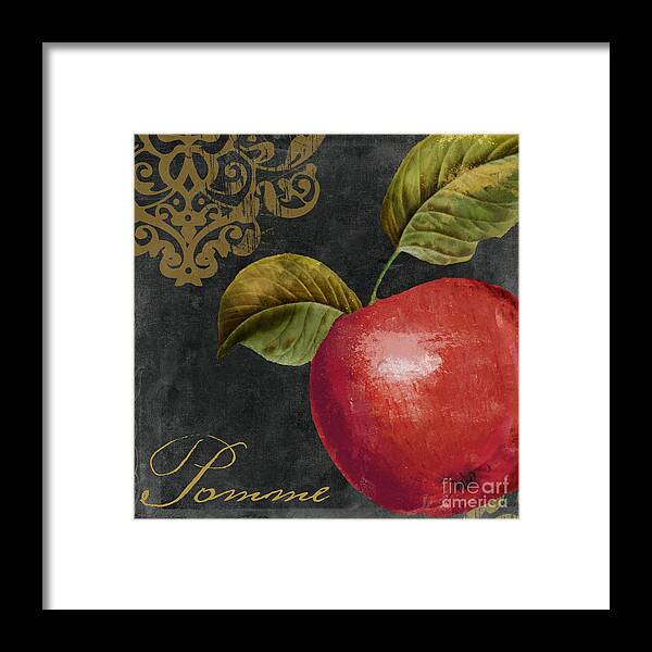 Apple Framed Print featuring the painting Melange Apple Pomme by Mindy Sommers