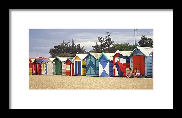 Beach Framed Print featuring the photograph Melbourne Bathing Boxes #1 by Jerry Griffin