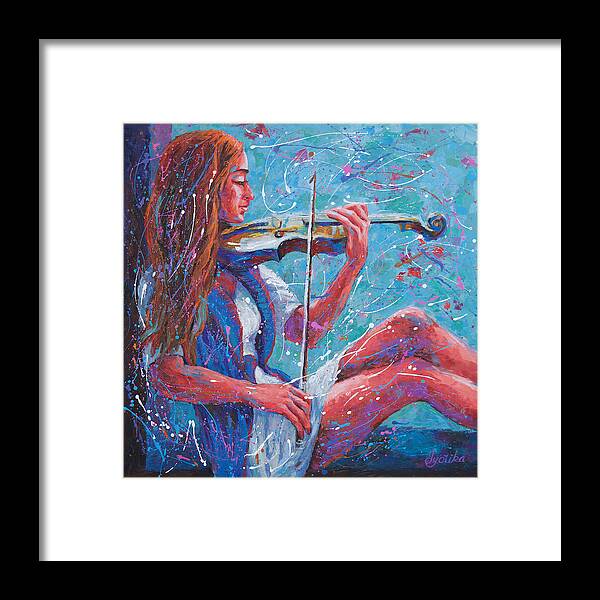 Original Painting Framed Print featuring the painting Melodious Solitude by Jyotika Shroff