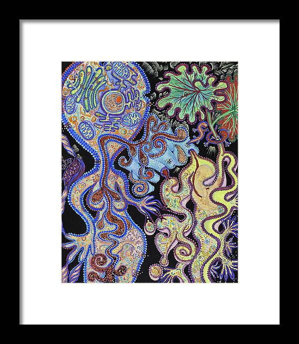 Science Framed Print featuring the painting Membranes 1 by Shoshanah Dubiner